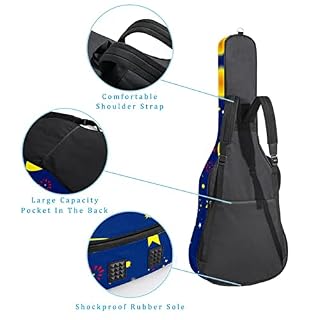 Housse pour guitare acoustique – Motif requin, pieuvre – Crabe – Baleine – Poissons d’hippocampe – 1 cm d’épaisseur… - Les Beatles, Paul McCartney, John Lennon, RIngo Starr, George Harrison Housse pour guitare acoustique - Motif requin, pieuvre - Crabe - Baleine - Poissons d'hippocampe - 1 cm d'épaisseur… – Image 3