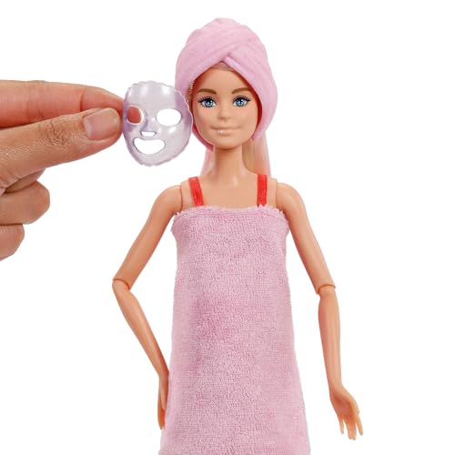 Miniatura 3 de Barbie Party Unboxed Serie Glam Party Red Sparkle Muñeca y accesorios con 10 sorpresas que incluyen cambio de color, JFY68