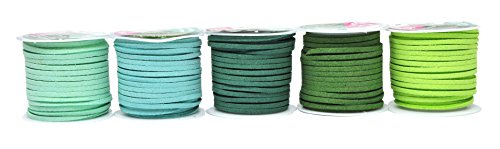 Mandala Crafts 138 Yards 2.65Mm 25 Assorted Faux Suede Cord - Flat Vegan Leather Cord For Jewelry Making Beading - Leather String Cord Leather Lace For Necklace Bracelet #TOP5