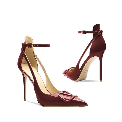 Image of Women's Pointed-Toe Bag-Toe Strappy High-Heeled Shoes Sexy Stiletto Pumps