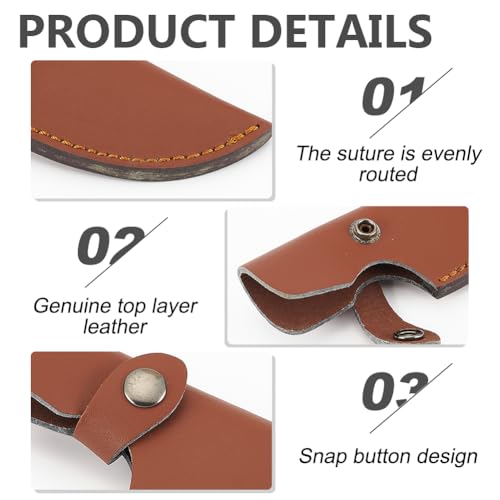 HOBBIESAY 16.9cm Lange Lederscheide Messer Mit Fester Klinge Messerscheide Gürtelhülle Snap Hunter Messer Haltetasche Retro Braun Für Gürtel Taschenmesser Halter Handmade