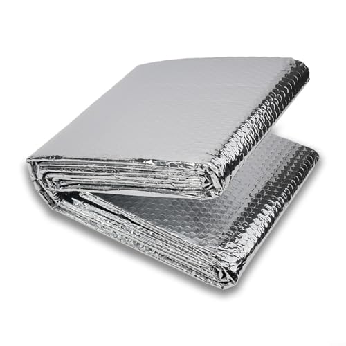 Puupaa Feuille d'isolation de radiateur 5 m x 60 cm, feuille d'aluminium double face pour sol, plafond, toit, mur, économie d'énergie pour l'efficacité du chauffage domestique (sans autocollants)