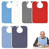 Sporgo 6 Stück Lätzchen für Erwachsene: Wasserdicht Latz für Senioren, Wiederverwendbar Erwachsenen-Lätzchen, Unisex Kleiderschutz für Ältere und Behinderte, Pflege-Schutzlätz - 75x45 cm