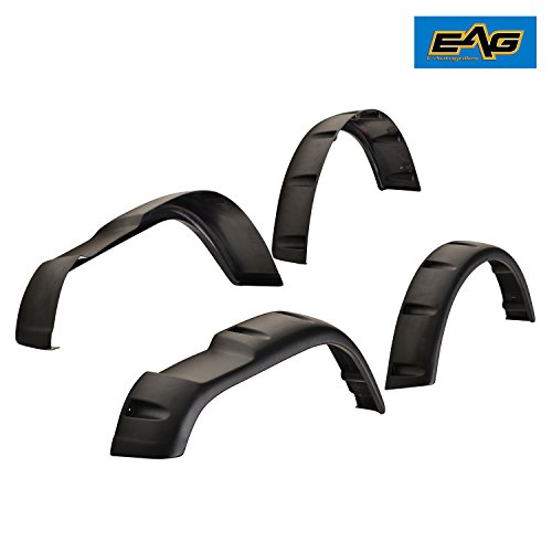 Eag Matte Black Fender Flares Front And Rear Pocket Rivet Wide Body 4Pcs Fit For 59-86 Wrangler Cj5 Cj6 Cj7 #TOP2
