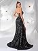Cocktail Evening Gowns Formal Dresses for Women Sequin Tulle Wedding Guest Party Sexy Off Shoulder Floor Length Prom Dress Black-L