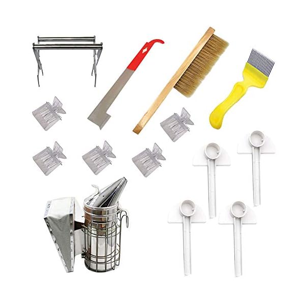 NC Imkerei-Werkzeug-Set, Zubehör-Set, Bienenstöcke, Starter-Set, Imker-Zubehör mit Bienenstock-Räucherbürste, Schaber…