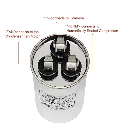 2 Pack 35+5 MFD 35/5 uF 370 or 440 Volt CBB65B Dual Run Circular Start Capacitor for AC Motor Run, Condenser Straight Cool, Heat Pump, Air Conditioner, HVAC Capacitor - Image 4