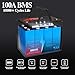 12V 100Ah Lithium LiFePO4 Battery with 100A BMS Grade A Cells Deep Cycle Rechargeable Battery,10000+ Cycles,Perfect for Golf Cart,Off Grid Applications (12.8V 100Ah)