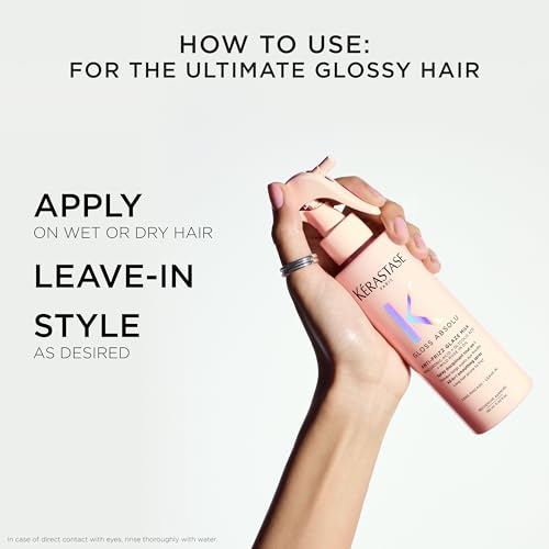 Kérastase, Gloss Absolu Multi-Benefit Spray do włosów z kwasem glikolowym, kwasem hialuronowym i olejem z dzikiej róży, mleko przeciwzmarszczkowe, 190 ml