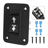 30A DPDT Interruttore a bilanciere momentaneo per inversione di polarità, 12 V DC/250 V AC, interruttore su e giù per roulotte, per stabilizzatore, ponte sollevatore e tenda, set da 2 pezzi (1 pezzo)