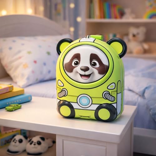 Image of Sajani Cute Cartoon Creative Portable Piggy Bank, Money Saving Box with Combination Lock, Mini Coin Bank Gifts for Boys and Girls, Best Return Gifts for Kids (Pack of 1) (Bear - Green)