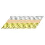 sourcing map 500Pcs 34 Degree 0.131" x 3-1/4" Framing Nails, Galvanized Carbon Steel Plastic Collated Nails for Furniture/Constructions, Color Zinc