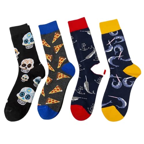 Colorful Trendy Socks Color Socks Big Skull Casual Cotton Socks Trends Mid-Calf Socks3