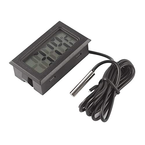 CamKpell TL8009 Mini LCD Digital para Nevera con congelador Temperatura del frigorfico -50~110  C Metasure de Cocina Interior Negro