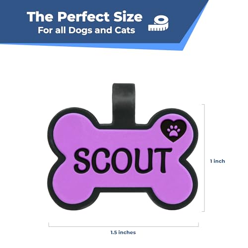 GoTags Silicone Dog Tags, Soundless Pet Tag, Personalized Silent Tag Engraved for Pets with Cute Custom Designs, for Dogs and Cats, (Bone, Blue) GoTags Silicone Dog Tags, Soundless Pet Tag, Personalized Silent Tag Engraved for Pets with Cute Custom Designs, for Dogs and Cats, (Bone, Blue)