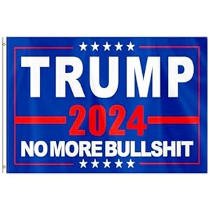 ERT Trump 2024 Flag 3X5 Ft No More Bullshit Keep America Great Flag Donald Trump and Vance President 2024 Flags with Brass Grommets MAGA