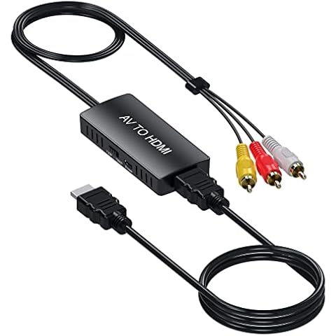 RCA to HDMI Converter, DIGITNOW! AV to HDMI Converter, AV Composite CVBS Video Audio Converter, Support 720P/1080P with USB Charge Cable for PS2, PS3, Nintendo, STB, VHS, VCR, Blue-Ray DVD Players Cover