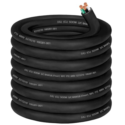 CLLOMAGY 50ft 8/3 SOOW Cable