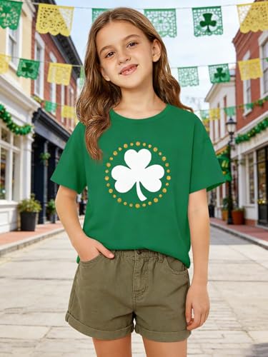 Image of Haloumoning Girls Short Sleeve T-Shirts | Kids, Summer,girls shirts,versized t shirts,Girls T-Shirts,Oversized Tops, Casual Crewneck, Basic Tees 5-14Y