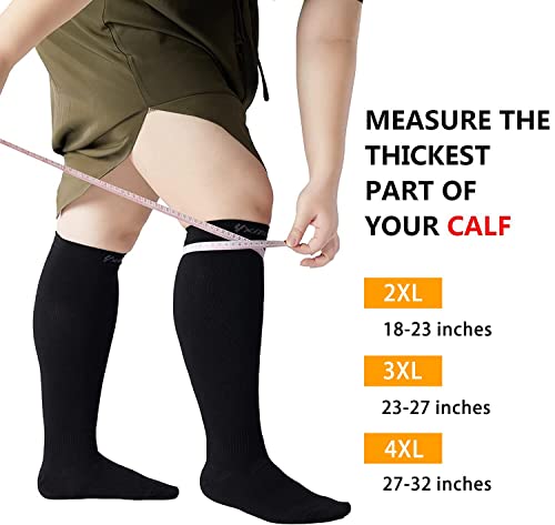 Yxmeiguo Wide Calf Compression Socks For Women Men, 3Xl Plus Size Compression Socks, Graduated Bamboo Knee High Support Stockings Xxxl #TOP1