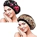 Produktbild 2 Stück Haarpflege Damen Schlafmütze, Satin Kappe Frauen, Damen Satin Schlafmütze, Elastisch Satin Schlafmütze, für Frauen Haarpflege Zöpfe Natürliches Langes Haar, Lockiges Haar
