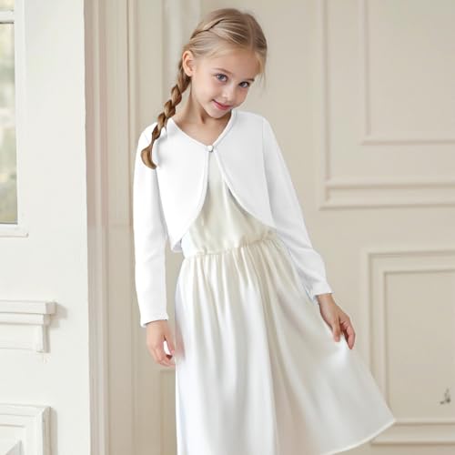 Girls and Toddlers' Knit Cardigan Fall Fashion Cute Open Front Shawl Jacket V Neck Lightweight Comfy Long Sleeve Sweater Coat4