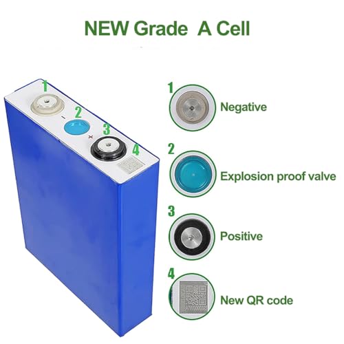 Image of EVE LiFePO4 Cell 3.2V 50Ah Grade A Deep Cycle Battery Lithium Iron Phosphate Rechargeable Battery Max.Continous Discharge 50A /1C,Included Screws and Bus Bars