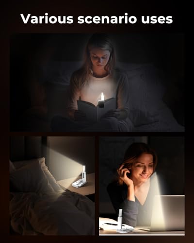 Image of Reading Light,Foldable Book Light,3 Color & Stepless Dimming Book Light for Reading at Night,700mAh Battery for Long-Lasting,Ultra Lightweight and Pocket-Sized for Book Lovers Gifts (White)