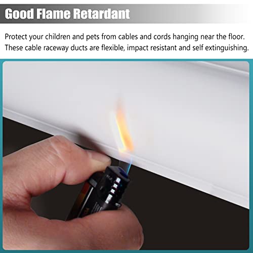 Canaleta para cables ZJMAMA blanca, protectora contra incendios para piso y pared, recubrimiento pintable para cables en hogar, oficina y ferias (45 x 16 mm) miniatura 4