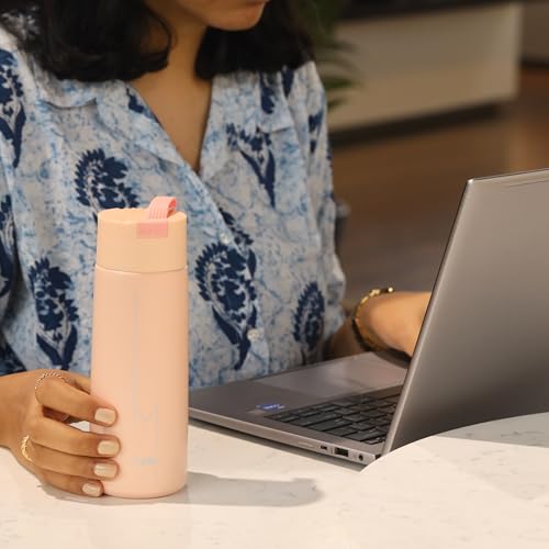 Image of CELLO Duke Insulated Stainless Steel Flask 365 ml, Peach | Double Wall Insulated 24 Hours Hot and Cold Leakproof Thermos Thermosteel Water Tea Coffee Flask Bottle for School Office Travel
