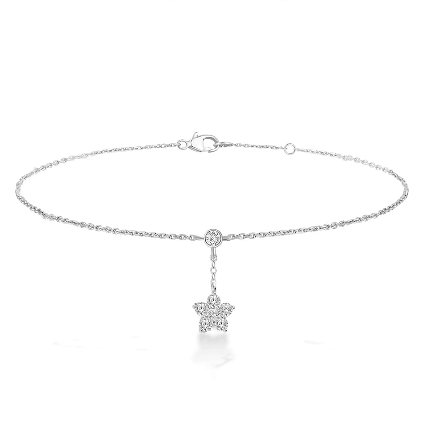 Solitaire Crystal Diamond Star Shaped Anklet With For Women and Girls-image-14