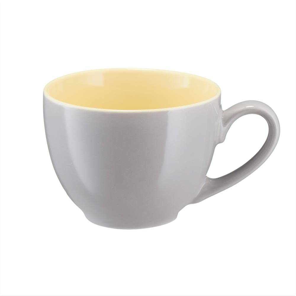 VILLA ITALIA Serwis obiadowo kawowy na 6 osób Zestaw naczyń, Zastawa stołowa, Talerz płytki, Talerz głęboki, Talerz deserowy, Filiżanka, BORNEO yellow-grey-blue