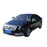Shakas Half Car Cover, Sun Protection Heat Insulation and Anti-hail Protector for All Seasons, Oxford Velvet Thickened Waterproof Foldable Outdoor Car Cover, for Most Sedans (Black)