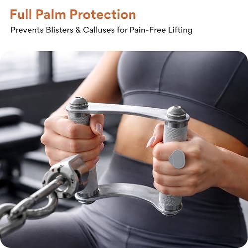 Image of FOVERA Anti-Slip Workout Grips - Ergonomic Rubber Hand Protector Pads for Gym Training & Weight Lifting - Breathable Palm Guards for Pull Ups, Deadlifts & Cross Training for Men & Women (1 Pair)
