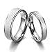 Imagen de JewelryWe Anillo de la joyería de acero inoxidable para la mujer del hombre Promesa
