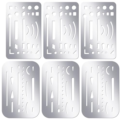 Bewudy 6 plantillas de acero inoxidable para pirograbado,
