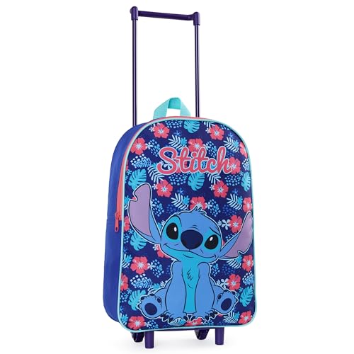 Disney Stitch Maleta Cabina - Bolso con Ruedas Plegable, Tamaño 39 x 27 cm, 10.5 litros, 2 Ruedas, Asa Extensible - Bolso con Ruedas