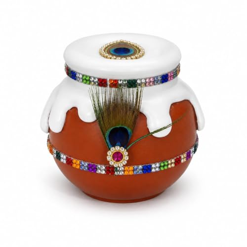 Best Janmashtami Decorations from Amazon India 87 Janmashtami Makhan Matki for Laddu Gopal, Decorative Krishna Matk...