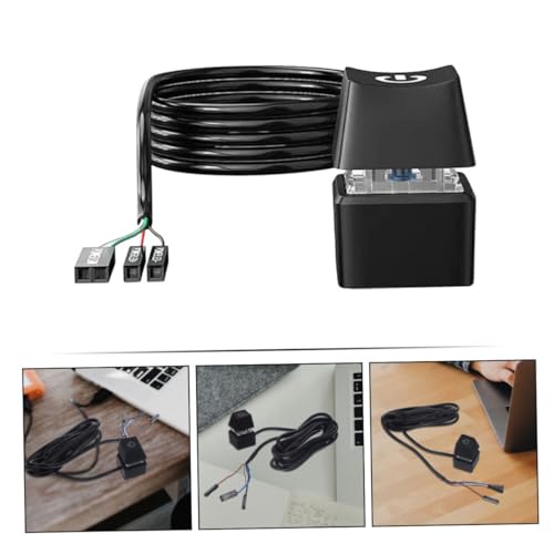 Cable botón encendido PC alimentación flexible extensión de componentes de arranque 2 piezas 6