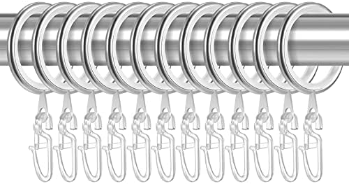 Paquet de 10 anneaux à pince pour rideaux, nickel, pour tringle de 5/8 po