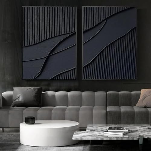 Affiches esthétiques noires minimalistes déco salon moderne 60x80
