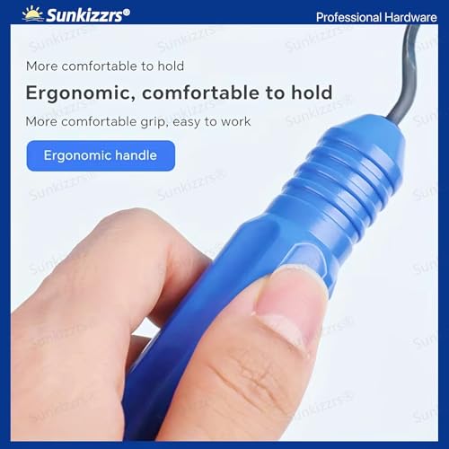 Image of Sunkizzrs Deburring Tool Kit with 10-Pcs Rotary Deburr Blades -Metal Cutter for Resin Art /Plastic /Aluminum -Hand Rotary Pipe Deburring Cutter -AC Tools with Anti-Slip Handle & Precision Edge
