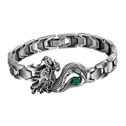 Outanaya Bracelet Punk Dragon Ajustable pour Femmes et Hommes Nouvel An avec Totem Dragon Unique et Design Détaillé