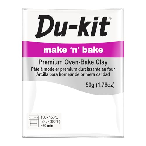 Du-kit Polymer Clay 50g (1.76 oz) 002 White – Premium Oven-Bake Modeling Clay for Jewelry Making, DIY Crafting, Trinkets, and Durable Creations.