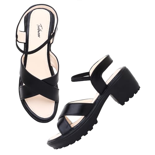 Image of Todhwear Womens Platform Sandals | Chunky Mid Heel Slip-On Sandals | Open Toe Comfortable Dress Shoes for Casual |