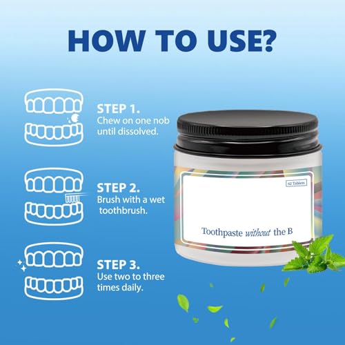 Nobs Toothpaste Tablets, Hydroxyapatite Toothpaste, Natural Chewable Toothpaste Tablets, Remineralizing Toothpaste for Travel, fl-uoride-f-Ree Nano-hydroxyapatite - Image 6