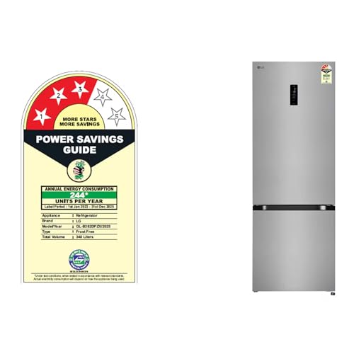 Image of LG 340 L 3 Star Bottom Freezer Refrigerator (2025 Model, Door Cooling+, Wi-Fi Convertible, E-Micom Control, Shiny Steel, BEE Certified, Smart Inverter Compressor) GL-B382DPZX