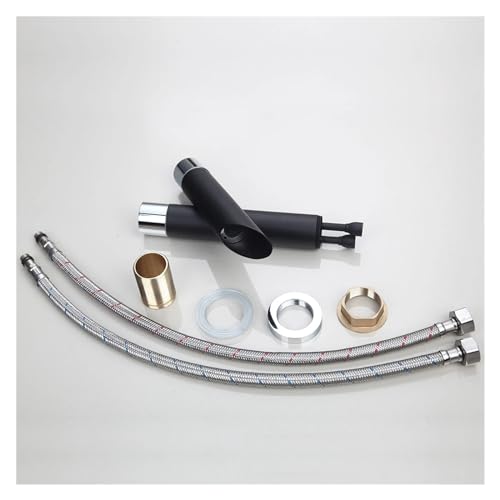 Robinet d'évier mitigeur de lavabo chrome et noir pour meuble vanité - 6