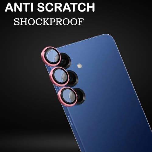 Image of amazon basics Camera Glass Lens Protector Ring for Samsung Galaxy S26 5G Case Friendly with Edge to Edge Coverage and Easy Installation (Pink)