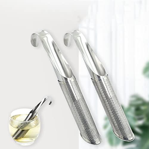 2 Stücks Teesieb Teeei aus Edelstahl Teefilter kleines Tee-Ei Tee-Sieb zum Einhängen verwendet in Teetassen, Kannengriffen oder Brühekannen zum Einweichen von Teeblättern Cover